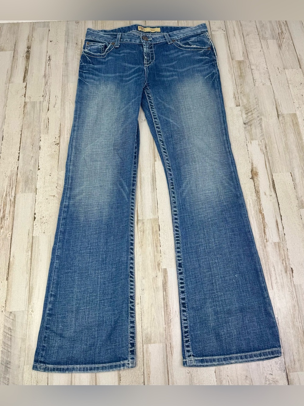 BKE Kate Straight Fit Womens 30x31.5 (32x32.5) Blue Denim Stretch